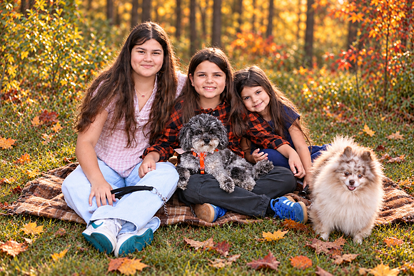 Autumn Girls and Dogs Portrait