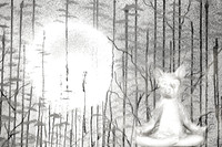 635B3489 budda cat bw