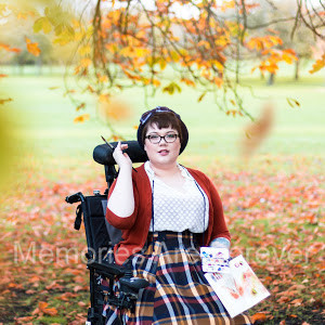watercolour plaid wheelchair fashion leaves 6 golden
